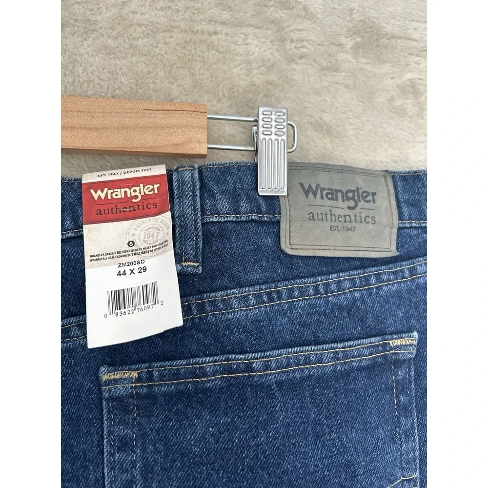 NWT Wrangler Authentics Jeans Mens 44x29 Blue Straight Fit Stretch Casual‎ Pants